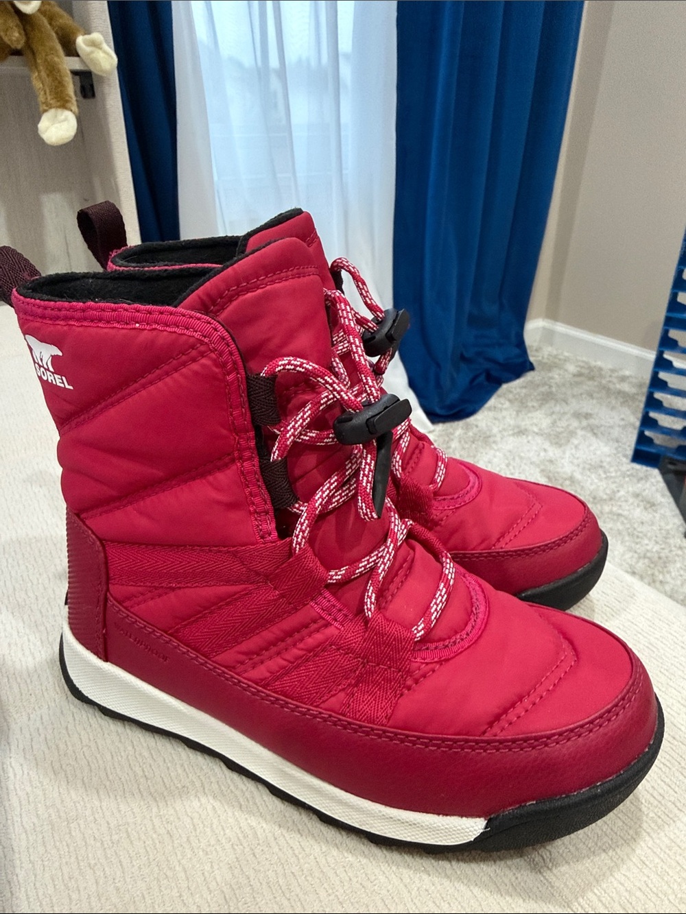 Sorel Kids' Red Lace-Closure Snow Boots
